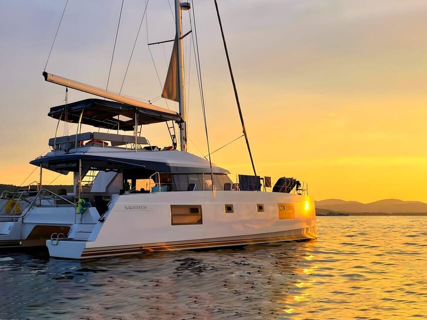 Chania: Afternoon Catamaran trip - Dinner, Drinks & Sunset - The catamaran experience: space, gear, and a crew that stays on top of things