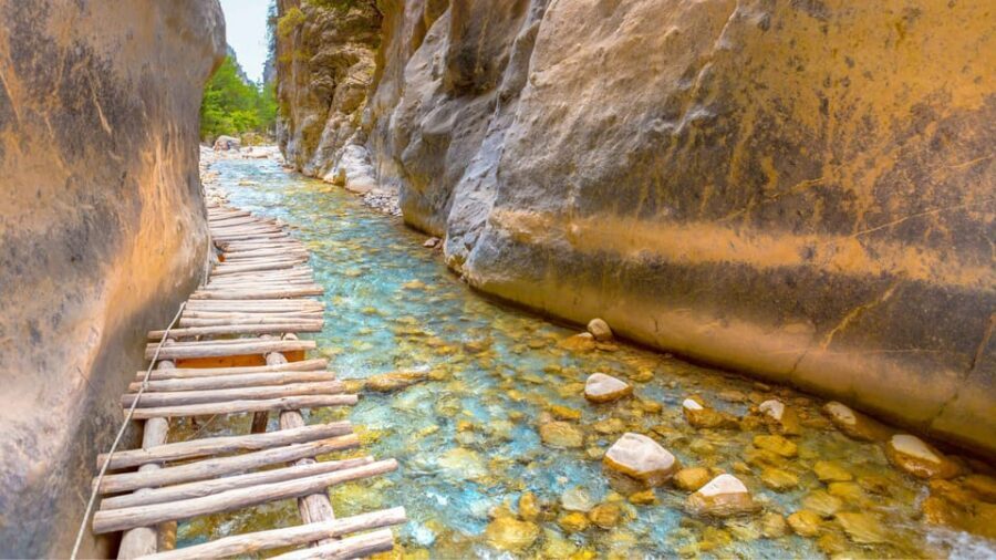 From Chania/Rethymno: Samaria Gorge Easy Way - The Iron Gate moment: the narrowest point is the goalpost