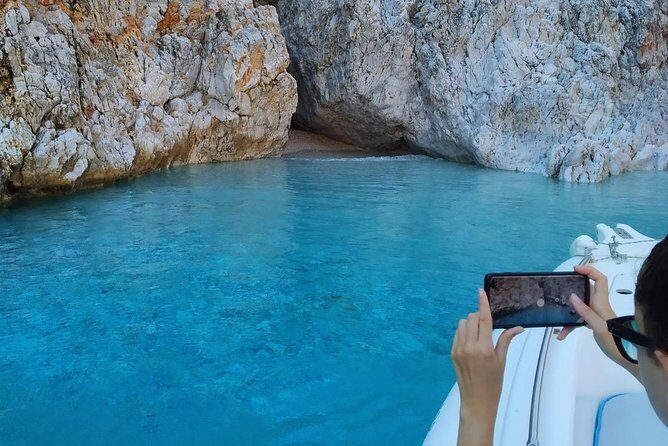 Private Boat Trip Chania Seitan (price per group-up to 9 people) - Seitan Limania Beach: turquoise water, goats, and cliff-jump energy