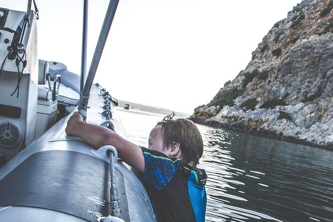 Private boat trip Chania - Thodorou - Lazaretta (price per group-up to 9 people) - Lazareta Island: the 30-minute sandy beach swim break