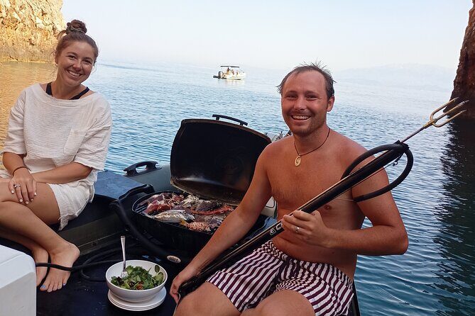 Spearfishing in Chania, Crete (price is per group) - The boat rhythm and onboard tasting break